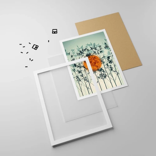 Plakát v bílém rámu - Japonské slunce - 30x40 cm