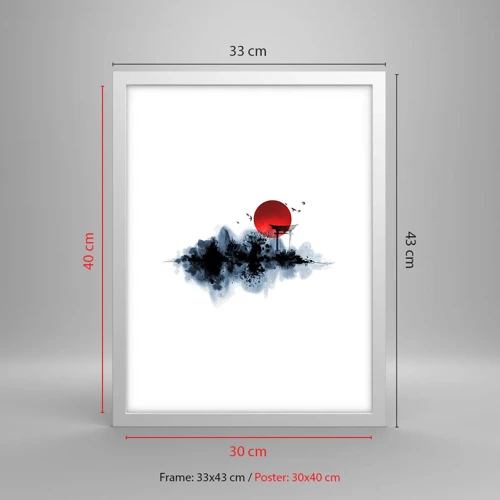 Plakát v bílém rámu - Japonský pohled - 30x40 cm