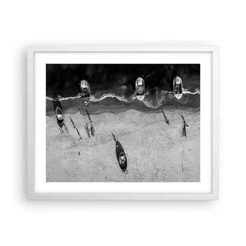 Plakát v bílém rámu - Ještě na břehu… - 50x40 cm