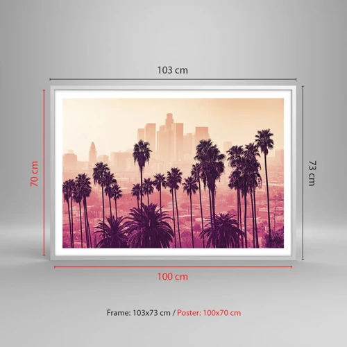 Plakát v bílém rámu - Kalifornská krajinka - 100x70 cm