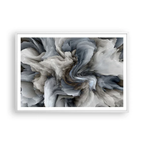 Plakát v bílém rámu - Kámen a květ - 100x70 cm