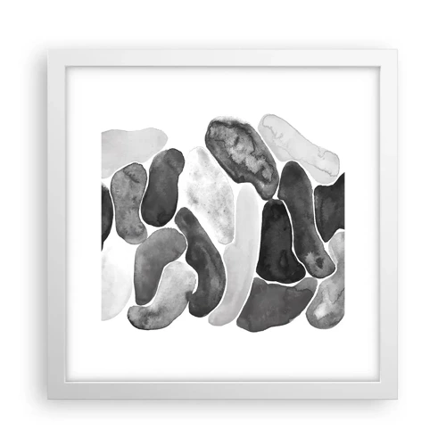 Plakát v bílém rámu - Kamenitá abstrakce - 30x30 cm