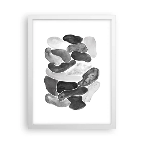 Plakát v bílém rámu - Kamenitá abstrakce - 30x40 cm