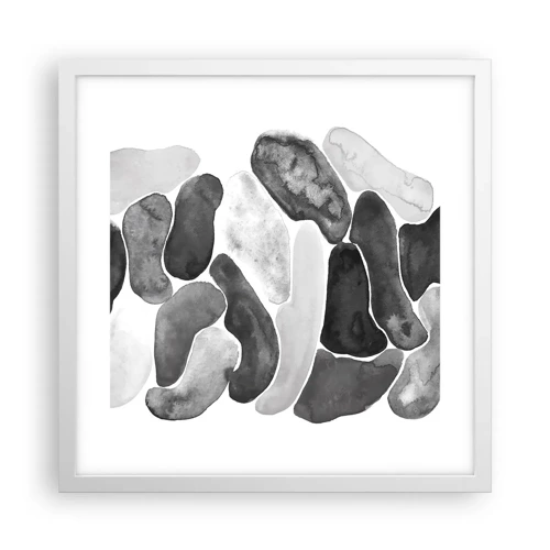 Plakát v bílém rámu - Kamenitá abstrakce - 40x40 cm