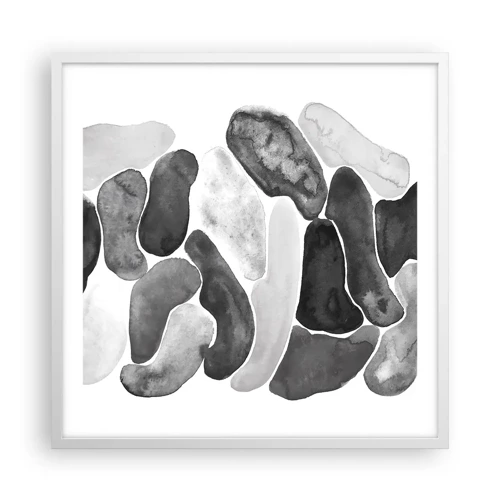 Plakát v bílém rámu - Kamenitá abstrakce - 60x60 cm