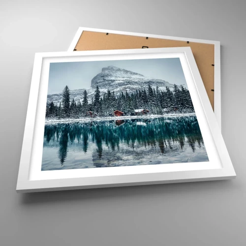 Plakát v bílém rámu - Kanadské útočiště - 40x40 cm