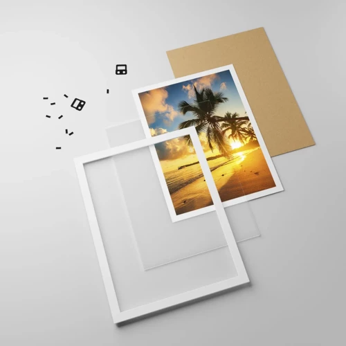 Plakát v bílém rámu - Karibský sen - 30x40 cm