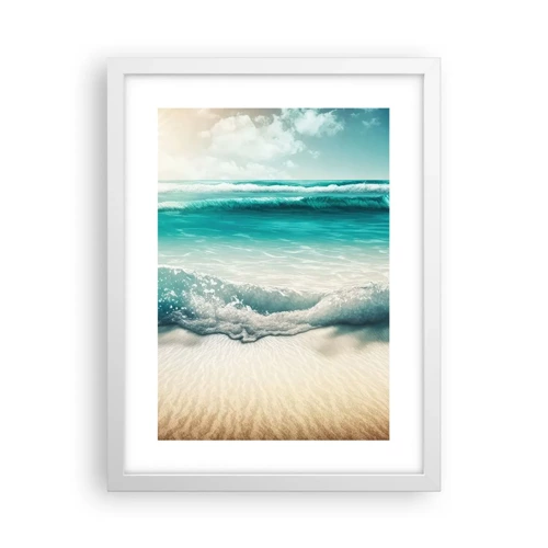 Plakát v bílém rámu - Klid oceánu - 30x40 cm