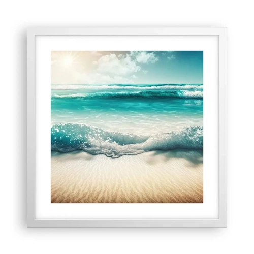 Plakát v bílém rámu - Klid oceánu - 40x40 cm