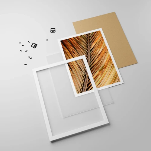 Plakát v bílém rámu - Kokosové zlato - 61x91 cm