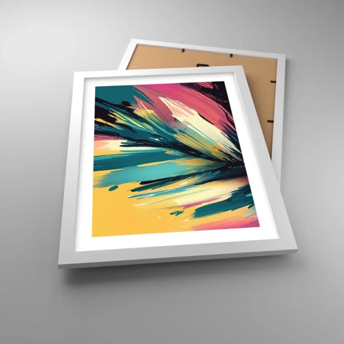 Plakát v bílém rámu - Kompozice – exploze radosti - 30x40 cm