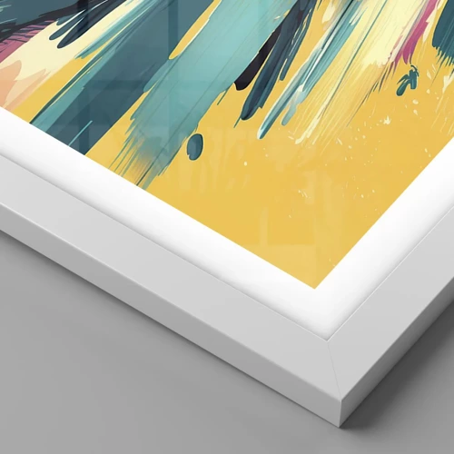 Plakát v bílém rámu - Kompozice – exploze radosti - 30x40 cm