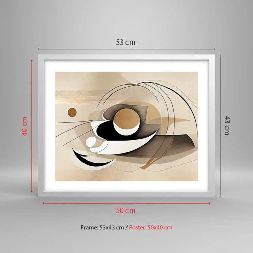 Plakát v bílém rámu - Kompozice: podstata věcí - 50x40 cm