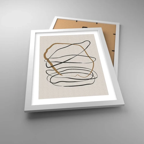 Plakát v bílém rámu - Kompozice – tanec ve smyčce - 30x40 cm