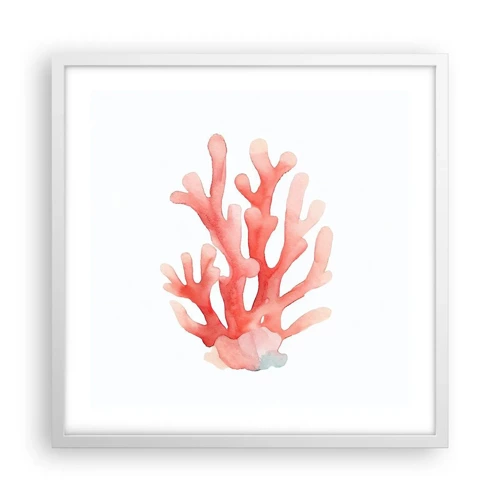 Plakát v bílém rámu - Korálový korál - 50x50 cm