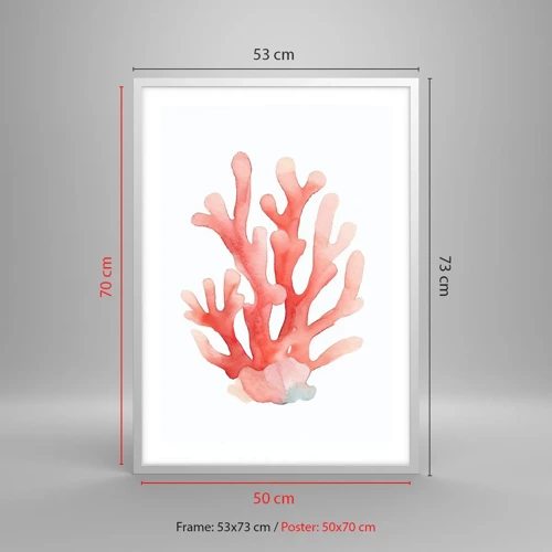Plakát v bílém rámu - Korálový korál - 50x70 cm