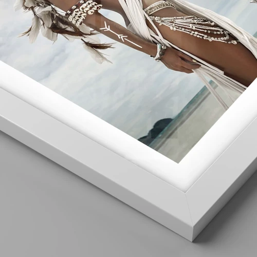 Plakát v bílém rámu - Královna tropů - 50x50 cm
