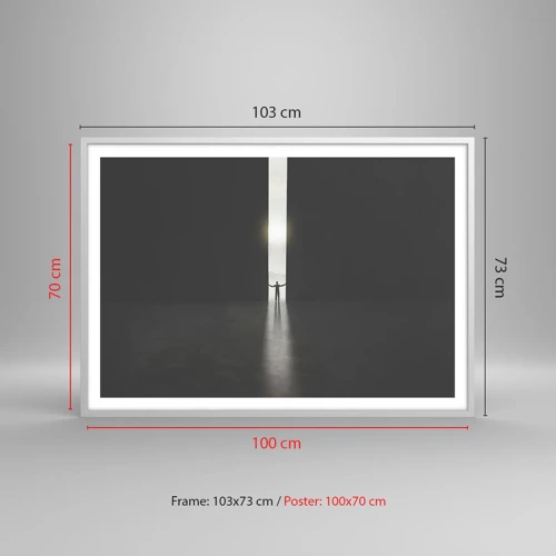 Plakát v bílém rámu - Krok ke světlé budoucnosti - 100x70 cm