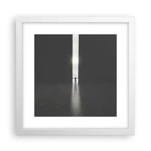 Plakát v bílém rámu - Krok ke světlé budoucnosti - 30x30 cm