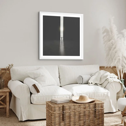 Plakát v bílém rámu - Krok ke světlé budoucnosti - 30x30 cm
