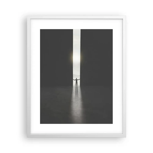 Plakát v bílém rámu - Krok ke světlé budoucnosti - 40x50 cm