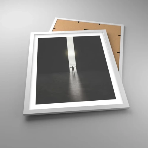 Plakát v bílém rámu - Krok ke světlé budoucnosti - 40x50 cm