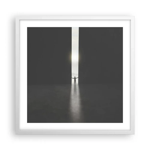 Plakát v bílém rámu - Krok ke světlé budoucnosti - 50x50 cm