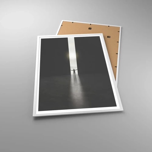 Plakát v bílém rámu - Krok ke světlé budoucnosti - 70x100 cm