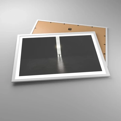 Plakát v bílém rámu - Krok ke světlé budoucnosti - 70x50 cm