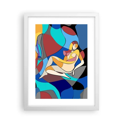 Plakát v bílém rámu - Kubistický akt - 30x40 cm