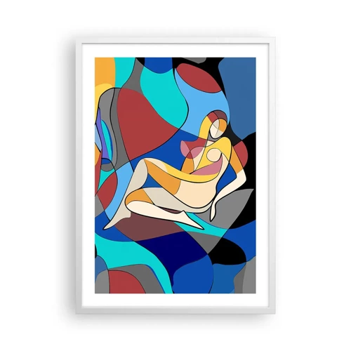 Plakát v bílém rámu - Kubistický akt - 50x70 cm
