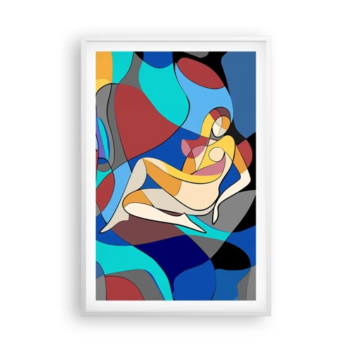 Plakát v bílém rámu - Kubistický akt - 61x91 cm