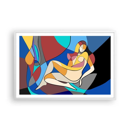 Plakát v bílém rámu - Kubistický akt - 91x61 cm