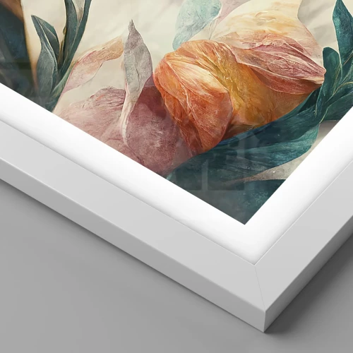 Plakát v bílém rámu - Květiny jižních ostrovů - 50x40 cm
