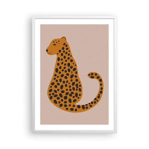 Plakát v bílém rámu - Leopardní vzor je v módě - 50x70 cm