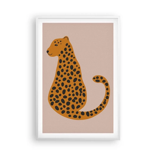 Plakát v bílém rámu - Leopardní vzor je v módě - 61x91 cm