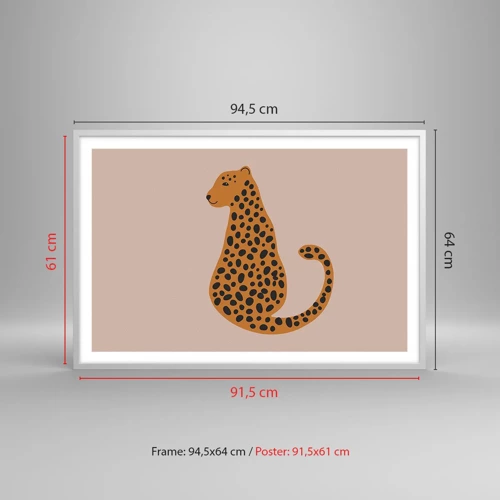 Plakát v bílém rámu - Leopardní vzor je v módě - 91x61 cm