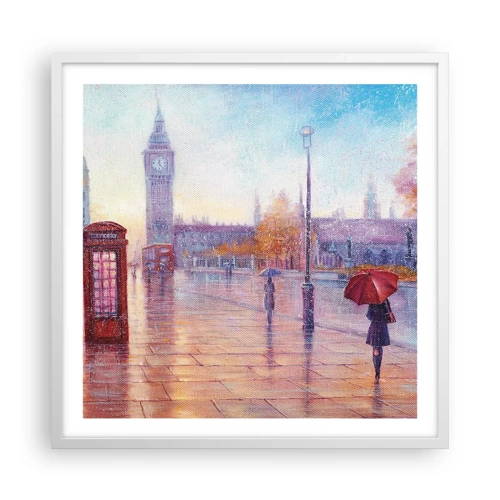 Plakát v bílém rámu - Londýnský podzimní den - 60x60 cm
