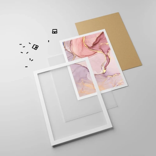 Plakát v bílém rámu - Mazlení barev - 61x91 cm