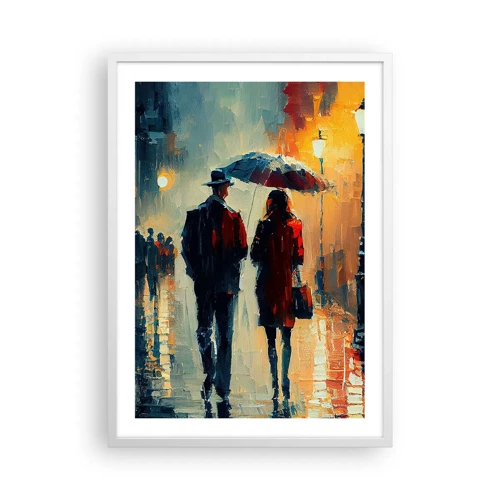 Plakát v bílém rámu - Městská love story - 50x70 cm