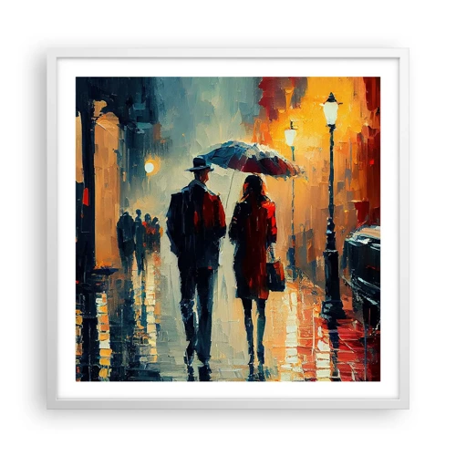 Plakát v bílém rámu - Městská love story - 60x60 cm