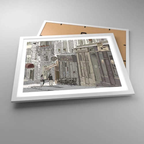Plakát v bílém rámu - Městské radosti - 50x40 cm