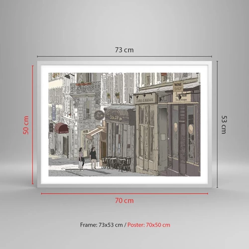 Plakát v bílém rámu - Městské radosti - 70x50 cm