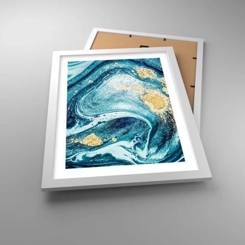 Plakát v bílém rámu - Modrý vír - 30x40 cm