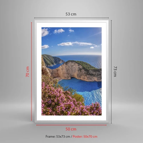 Plakát v bílém rámu - Moje velké řecké prázdniny - 50x70 cm