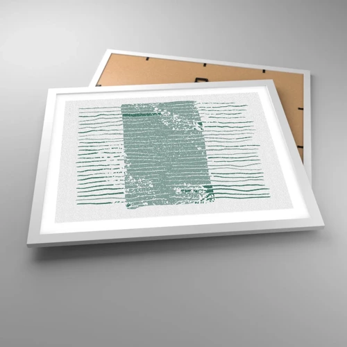 Plakát v bílém rámu - Mořská abstrakce - 50x40 cm