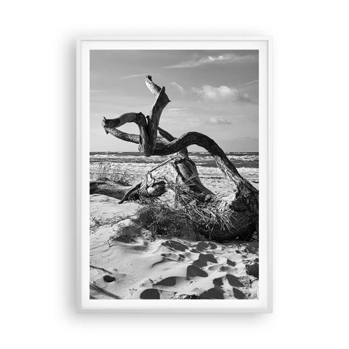 Plakát v bílém rámu - Mořská socha - 70x100 cm