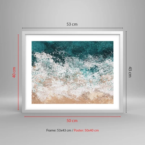 Plakát v bílém rámu - Mořské příběhy - 50x40 cm