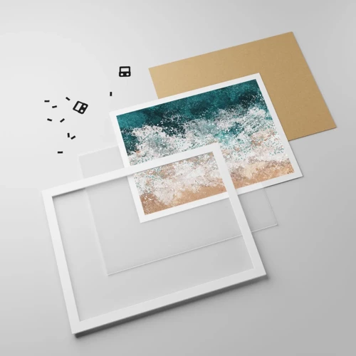 Plakát v bílém rámu - Mořské příběhy - 50x40 cm