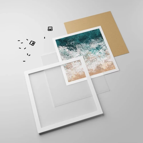 Plakát v bílém rámu - Mořské příběhy - 50x50 cm